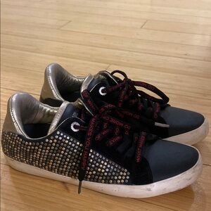 Stylish Black and Silver Women's Sneakers